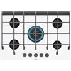 Electrolux HVB75820IW - Piano cottura 5 fuochi gas, 75x51 cm, Vetroceramica, Bianco