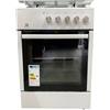 Generic Cucina a Gas Bianca Forno A Gas 4 Fuochi 60 X 60 cm Copertura in Vetro