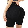 KOEMCY Pantaloncini Sportivi Donna, Fitness Pantaloncini a Vita Alta Elastico Leggins Shorts Pantaloni Sportivi Corti Donna Push Up Butt Scrunch per Palestra Allenamento Yoga Corti (Grigio, S/M)