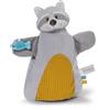 NICI Procione doudou 2 in 1, morbido peluche marionetta per neonati e bambini, per giocare, afferrare, coccolare e scoprire, 26 x 25 cm, grigio - 61858