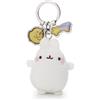NICI-62215 Portachiavi in Peluche di Molang, Compagno Fedele per Lo Zaino o la Borsa di Grandi e piccini, 6 cm, Colore Bianco, 62215