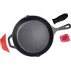 Pinnacle Cookware - Padella Rotonda Grande in Ghisa Pre-Stagionata | 12 pollici/30 cm | Sicuro in Forno | Cucina da Esterno | Bistecchiera in Ghisa