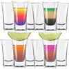 FLOW Barware Set di 12 Bicchierini da Shot, Bicchiere Shot, Bicchierino da Liquore, Trasparenti, da 25 ml/50 ml, con Base Pesante, per Vodka, Whisky, Tequila