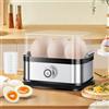 Comius Sharp Cuociuova Elettrico in Acciaio Inox, Fornello per Uova per 1-6 Uova, 200 W, Avvio One-Touch, Funzione di Mantenimento in Caldo, Senza BPA con controllo della temperatura PTC, misurino incluso