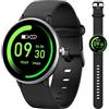 JOYELE Smartwatch Bambini Bambina, Orologio per Ragazza Ragazzo con Contapassi Calorico, Frequenza Cardiaca, Monitor del Sonno, Sveglia, Regalo di compleanno per bambini (Nero)