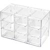 Futuhada Organizer da Scrivania con 9 Cassettini, Mini Trasparente Cassettiera Portaoggetti, Impilabile Piccoli Cassetti Portaoggetti Plastica per Cosmetici Gioielli Cucito Accessori