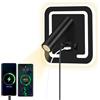 HUIZHOU Lampada da Lettura da Parete LED 3W+9W con Porta USB, Luce Calda 3000K, Faretto Rotante Orientabile, Applique da Comodino per Camera da Letto, Corridoio, Scale e Ufficio, Quadrato Nero