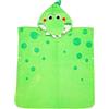 LOLANTA Accappatoio Poncho con Cappuccio in Cotone per Bambini, Asciugamano da Spiaggia e Piscina, Telo Avvolgente per Bambini (Verde C, 5-7 Anni)
