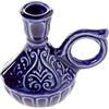 Danilovo portacandela a forma di brocca in ceramica per candele sottili, supporto per candele ortodosse, diametro fino a 1,1 cm (blu)