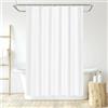LUKDUNG Tenda da Bagno in Poliestere Tessile, 120 x 200 cm, Resistente alla Muffa, Impermeabile, Lavabile, con 8 Ganci, Bianco