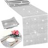 Changyeah Runner da tavola con glitter, 30 x 275 cm, per feste da discoteca, per Halloween, feste di compleanno, decorazione per la casa (argento)