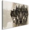 Feeby Frames, Quadro pannelli, Pannello singolo, Quadro su tela, Stampa artistica, Canvas 40x50 cm, ANIMALI, IL LUPO, NATURA, BOSCO, ALBERI, OCCHI, GRIGIO