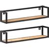 vidaXL Mensole a Muro 2 pz 80 cm in Legno Massello di Mango Grezzo