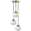 TRPYA Lampadario per lampada a sospensione a sfera in vetro ambra, ottone industriale vintage 3-fläming cluster a sospensione a pendente 3-fläming, soffitto a soffitto E27 per soggiorno ( Color : Amber )