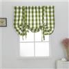 Easnea Buffalo - Tende da cucina con lacci a quadretti, mantovana, con tasca per asta, per bagno, colore: verde, S
