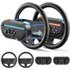 Rysker 2 Confezioni di Volante & Grip per Nintendo Switch 2 Joy-Con 2025, Volanti da Corsa con Joy-con 2 Impugnatura Staccabile per Mario Kart World 8 Deluxe, Volanti Switch 2 Accessories Kit (Blu+Arancione)