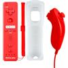 QUMOX Telecomando Wii, 2 in 1 Motion Plus Integrato Remote di Gioco Controller con Custodia in Silicone e Cinturino da Polso per N. Wii e Wii U Rosso