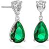 Diamond Treats Orecchini Pendenti Donna in Argento Sterling 925 con Zirconi Cubici Verde Smeraldo e Bianco, Orecchini Goccia con Pietre Verdi