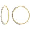 DelPia, Orecchini a Cerchio in Oro 18kt e Argento Sterling 925 2begold con Cristalli (Oro giallo, 30mm)