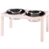 Ferplast Desco Wood Portaciotole in legno con ciotole in acciaio per cani e gatti Mis. 05