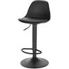 EUGAD Sgabello da Bar Moderno Sgabello Alto con schienale in Simipelle Sedia Alta da Cucina Regolabile Girevole Nero 0651BY-1