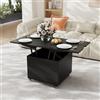 VOWNER Tavolino da Salotto Regolabile in Altezza, Tavolo da Salotto Multifunzionale 3 in 1, Tavolino da Salotto Convertibile in Tavolo da Pranzo da Salotto, Bianco,120 x 60 x 68 cm (Nero)