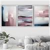 Artze Wall Art Abstract Art Prints - Set da 3 pezzi, larghezza 50 cm x altezza 70 cm, colore: blu navy/rosa cipria