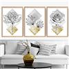 Artze Wall Art Set di 3 stampe geometriche gialle floreali, 50 cm di larghezza x 70 cm di altezza