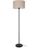 Eglo Feniglia - Lampada a piantana angolare, in metallo nero con paralume in lino e colori naturali, lampada da soggiorno con attacco E27, 151 cm