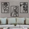 Wallity Hanah Home Elegante accessorio decorativo da parete in metallo nero (3 pezzi), 50 x 70 cm, 100% metallo, 1,5 mm di spessore, perfetto per la decorazione della casa moderna e pareti della galleria