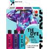 Marabu TIE DYE INK set di tintura batik Trend, 3 x 80 ml di tintura a base d'acqua, inclusi gli elastici, per tessuti chiari con un contenuto di fibre sintetiche fino al 20%, 1730000000202