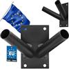 KOTARBAU® Supporto per Bandiere a 2 Viti, Asta per Bandiera, Verniciato a Polvere, Nero, Supporto per Bandiere da Parete, 70 x 110 mm
