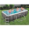 Bestway 56722 Piscina Power Steel Rettangolare 404x201x100 cm colore Rattan grigio scuro con pompa filtro