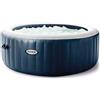 Intex 28430EX PureSpa Vasca Idromassaggio Gonfiabile Bubble Massage 4 posti 140 Getti Riscaldatore PVC Blu Navy 196x71 cm Con Accessori 4 posti Blu Navy