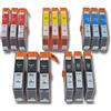 vhbw 15x cartucce compatibile con HP Photosmart C309a, C309g - ciano, magenta, giallo, nero, nero fotografico + chip (compatibile)
