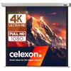 Celexon Rollo Professional, Schermo manuale, formato 1:1, Full HD, 3D, 220 x 220 cm, Bianco