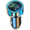 Generico Caricatore per auto USB con display digitale, caricatore per auto a ricarica rapida | Adattatore caricabatterie rapido per telefono da auto 120w/240w Ricarica rapida - Caricatore per auto portatile co