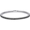 Gioielli di Valenza Bracciale tennis elastico in oro bianco 18k con diamanti neri