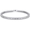 Gioielli di Valenza Bracciale tennis elastico in oro bianco 750 con diamanti