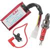 Tbest CDI Box Racing 250Cc,140Cc Bobina, Bobina di Accensione, Bobina di Accensione Alluminio 5 Pin AC CDI Box A7TC Kit Candela per Pit Dirt Motor Bike