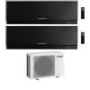 Mitsubishi Climatizzatore Dual Split Kirigamine Zen MSZ-EF Nero 9+18 con MXZ-2F53VF Inverter R32 WiFi Classe A+++ ,