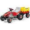 Peg Perego Mini Tony Tigre - Trattore a Pedali per Bambini dai 2 Anni con Rimorchio Rimovibile e Sedile Regolabile, Design Firmato Antonio Carraro