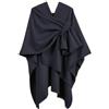 Ehuihuan Poncho Mantella Donna Invernale Elegante, Poncho Maglione da Donna con Frangia, Mantella Scialle Caldo Grande Sciarpa, 130x150cm (IT, Testo, Taglia Unica, Regular, Regular, Nero)