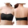 HSAJS Reggiseno Donna Reggiseni Senza Cuciture Push up Wireless a Copertura Totale Bralette Invisibile Bra con Imbottitura e Spalline Trasparenti Removibile Comodo e Morbido di Base(Nero/L)