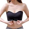 TOFBS Reggiseno Senza Spalline per Donna Ragazze Fibbia Anteriore Reggiseno a Fascia Bandeau Push Up Bralette Senza Ferretto Invisibile Bra (Nero,S)