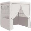 vidaXL Gazebo Professionale con Pareti Tenda per Feste Tendone Copertura Telo di Protezione Padiglione per Eventi 2x2 m Bianco 90 g/m²