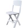 Sedia da esterno pieghevole mistral in polipropilene bianco 39x47x81 cm
