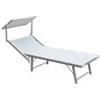 Essenza Lettino prendisole reclinabile essenza ibiza in alluminio e textilene bianco 183x59x36 cm