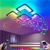 KZT Lampada da soffitto con musica a LED lampada da soggiorno dimmerabile RGB cambia colore lampada da soffitto con telecomando e controllo app moderna camere da letto illuminazione