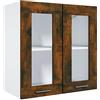 vidaXL Pensile in Vetro "Lyon" Rovere Fumo 60x31x60 cm